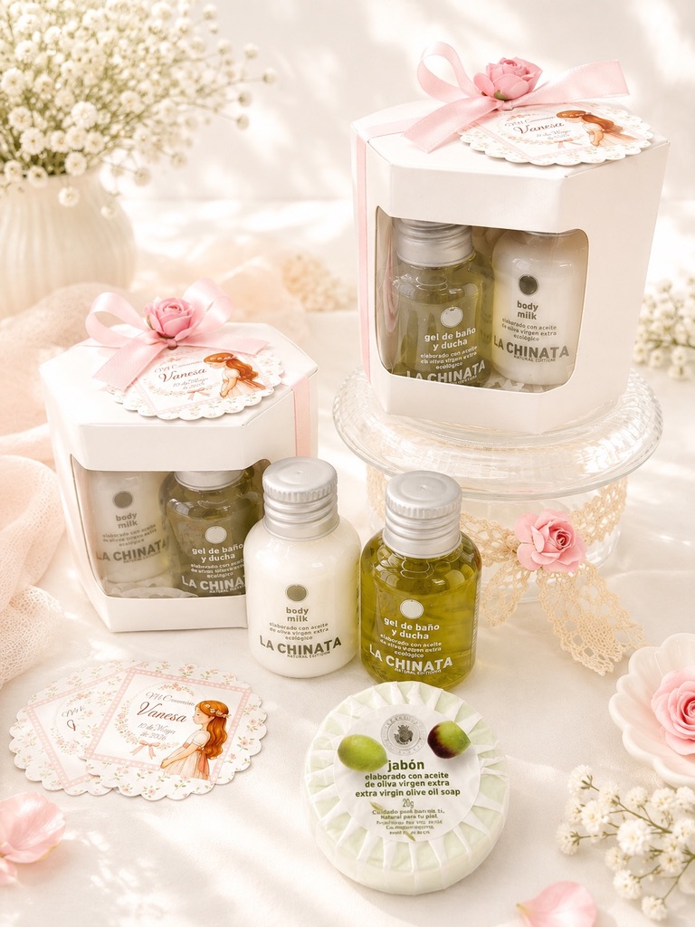 Pack Miniaturas Gel de Baño, Body Milk y jabón de aceite de oliva