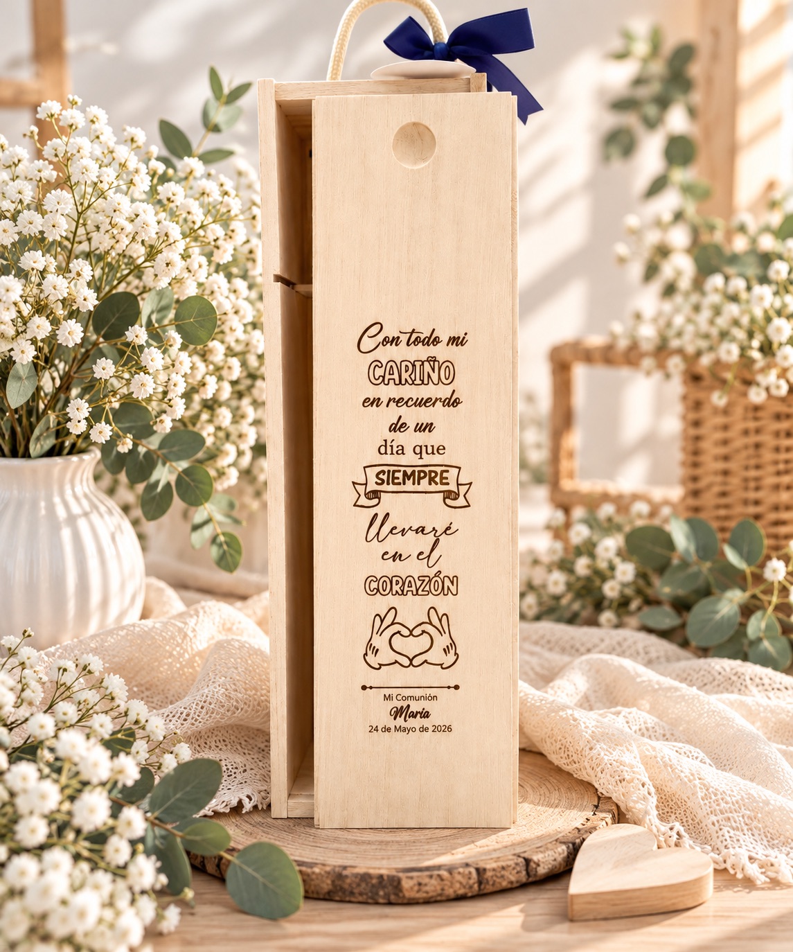 Caja de vino personalizada de madera
