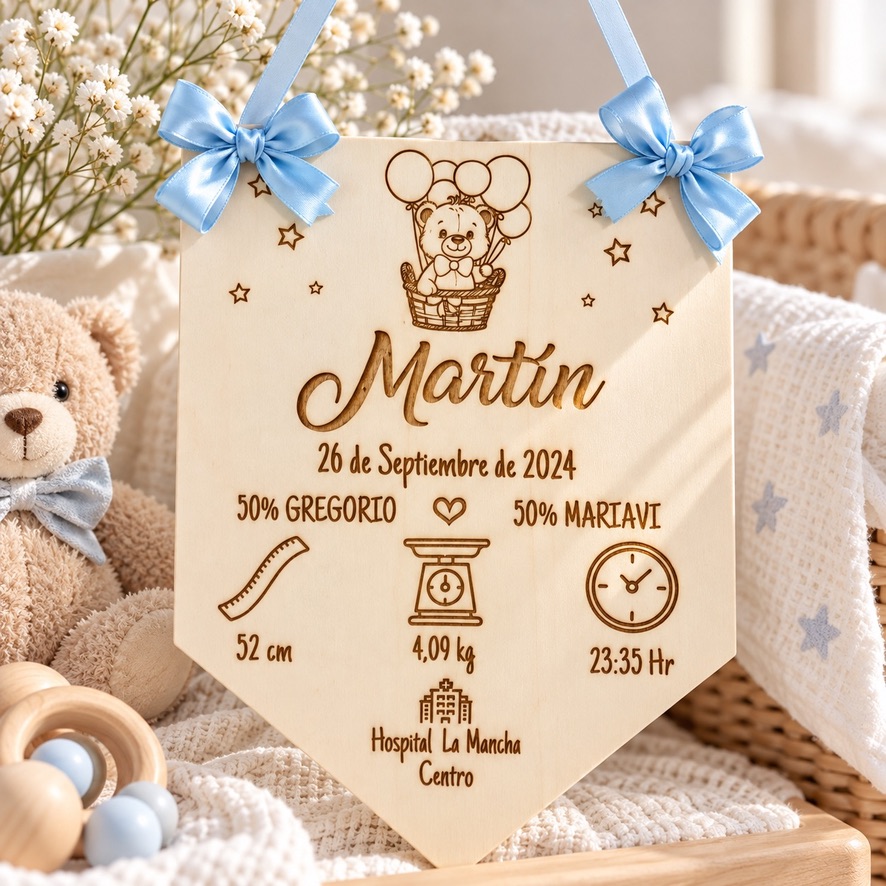 Natalicio personalizado de madera