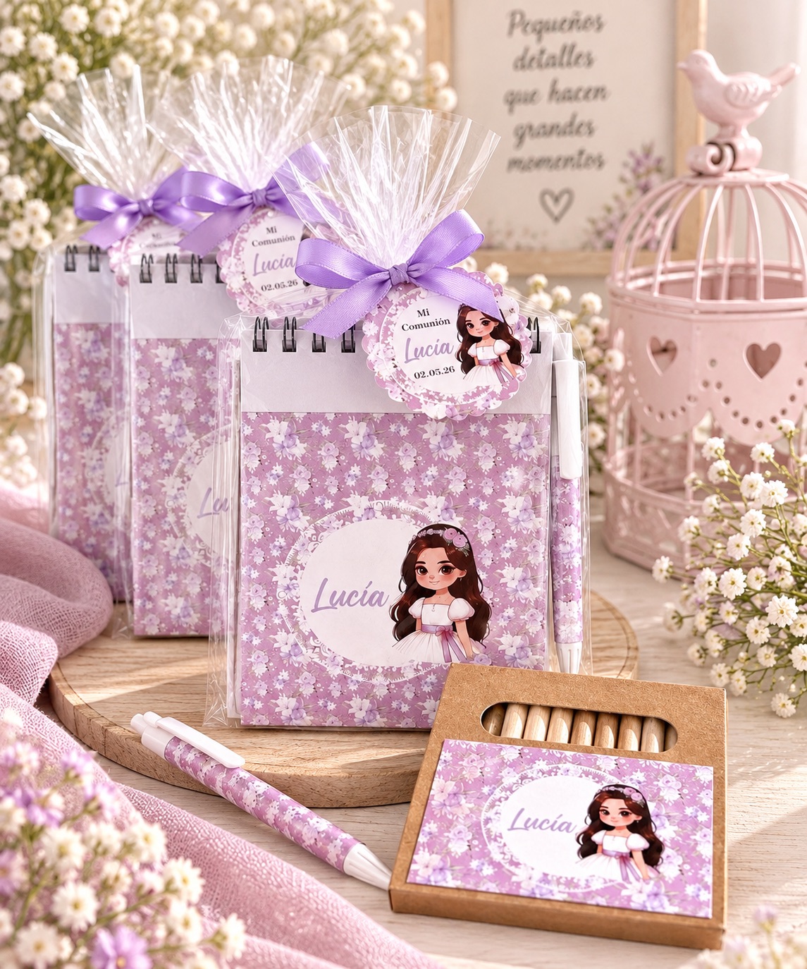 Libreta Personalizada con lápices de colores