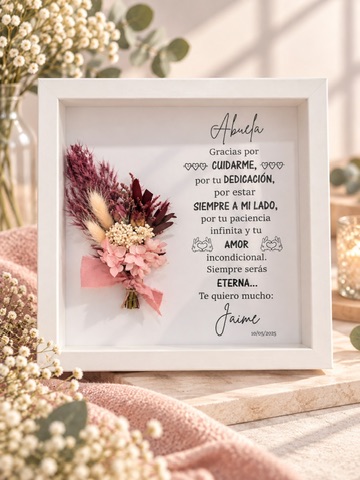 Cuadro personalizado con flores preservadas