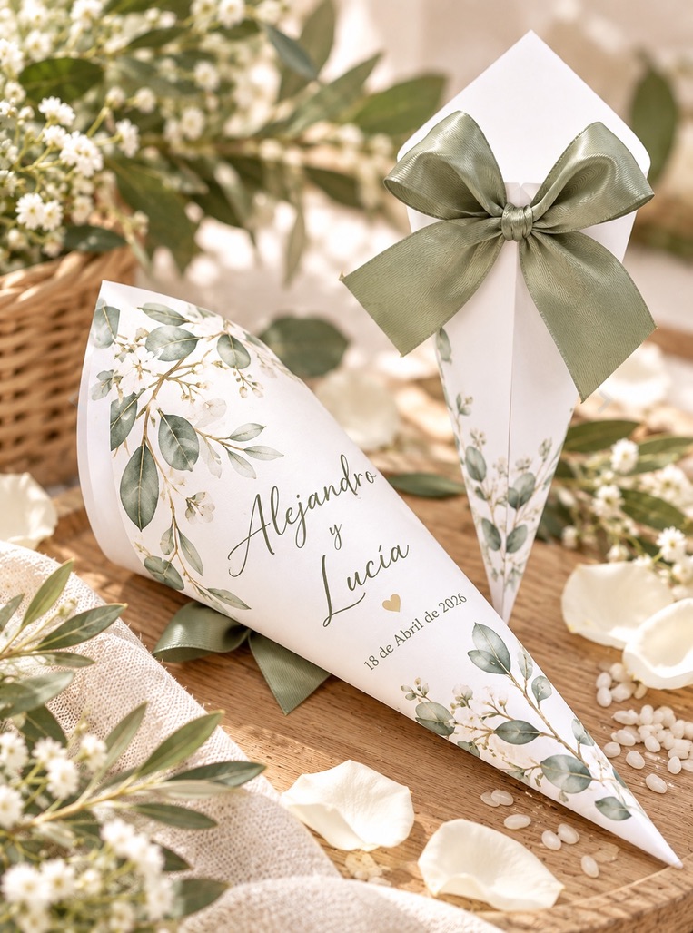 Conos Personalizados para pétalos o arroz