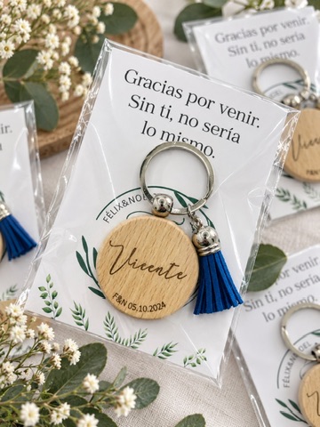 Llavero de madera personalizado con nombre