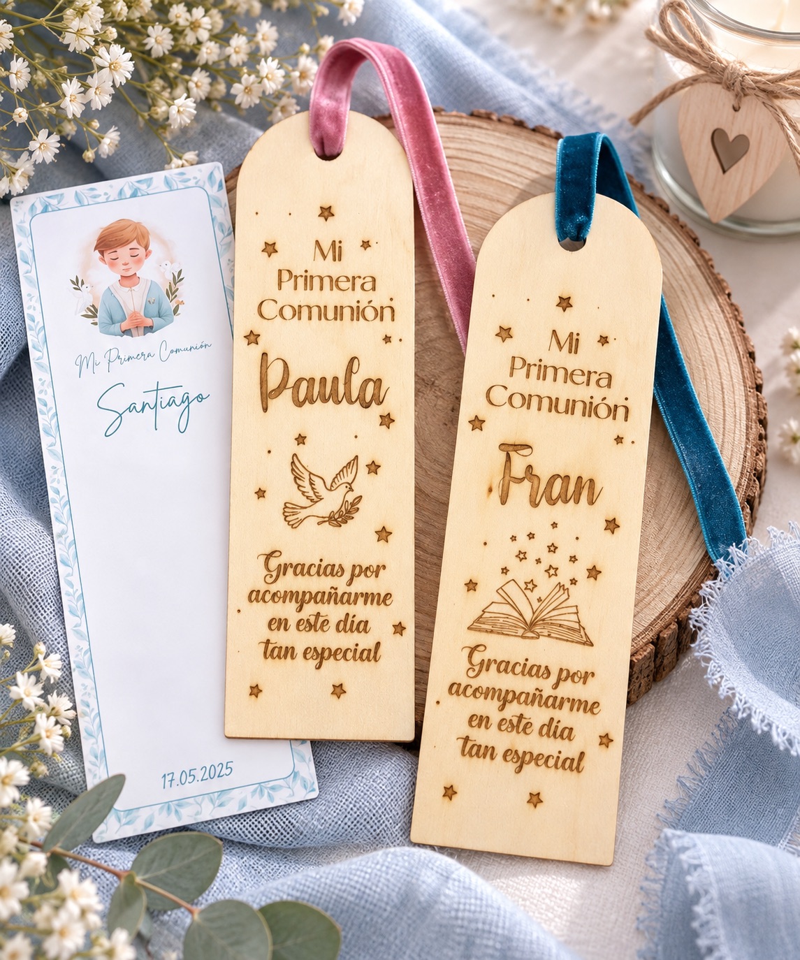 Marcapáginas de madera personalizado