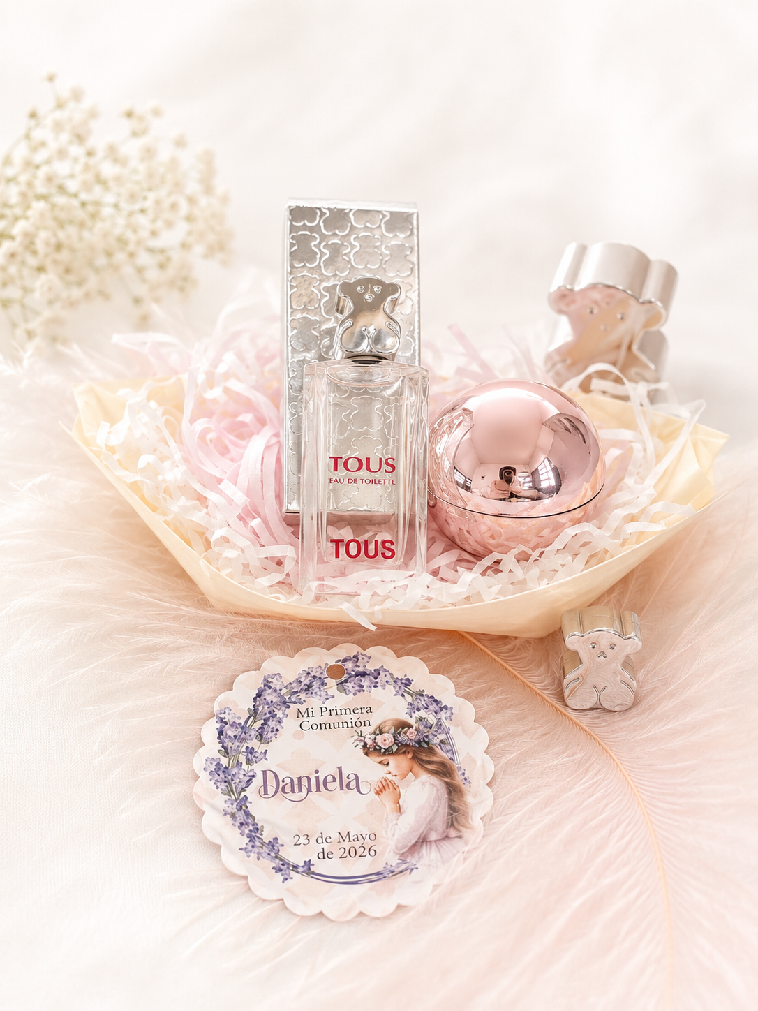 Mini Perfume Tous Toilette con balsamo labial En Barquita de bambú