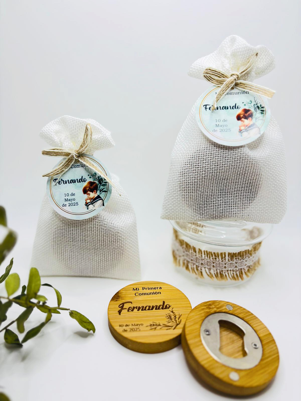 Abridor de bambú personalizado