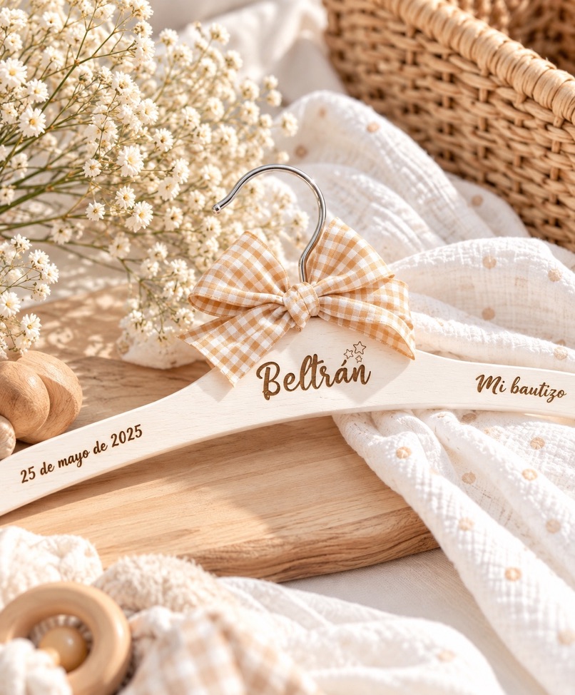 Perchas Personalizada para Bautizo