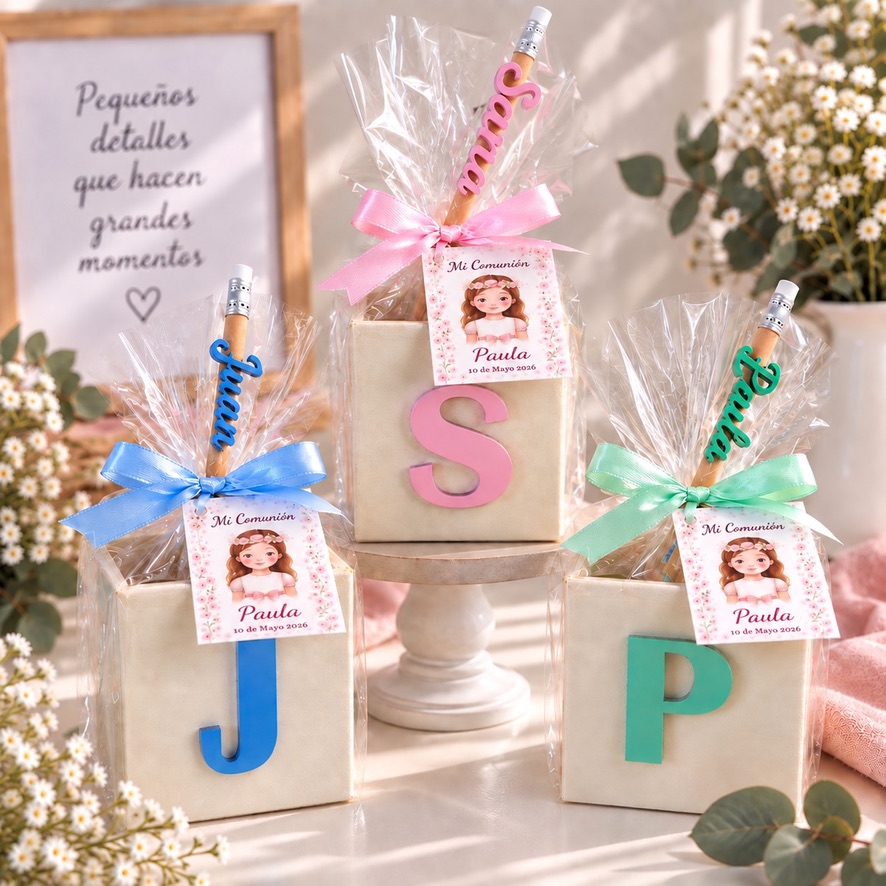 Portalápices de madera Personalizado con Inicial y lápiz