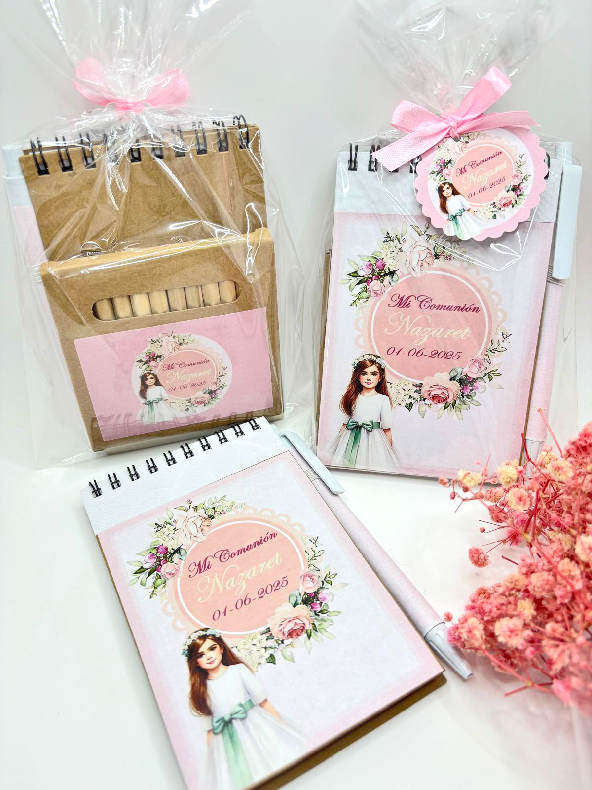 Libreta con lapiceros de colores personalizada