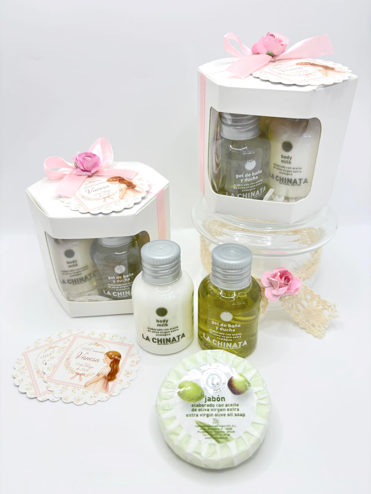 Pack Miniaturas Gel de Baño, Body Milk & Pastilla de jabón